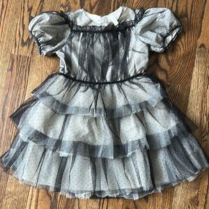 Vintage Black and White Layered Dress